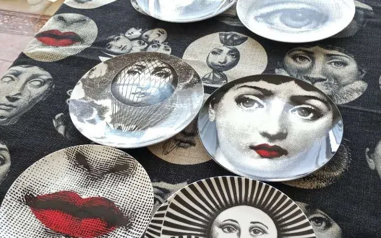 10-дюймовая шпилька для Fornasetti таблички для дома украшения Рождественские украшения для ужина пластина декоративная настенная посуда черный, белый цвет настенные тарелки