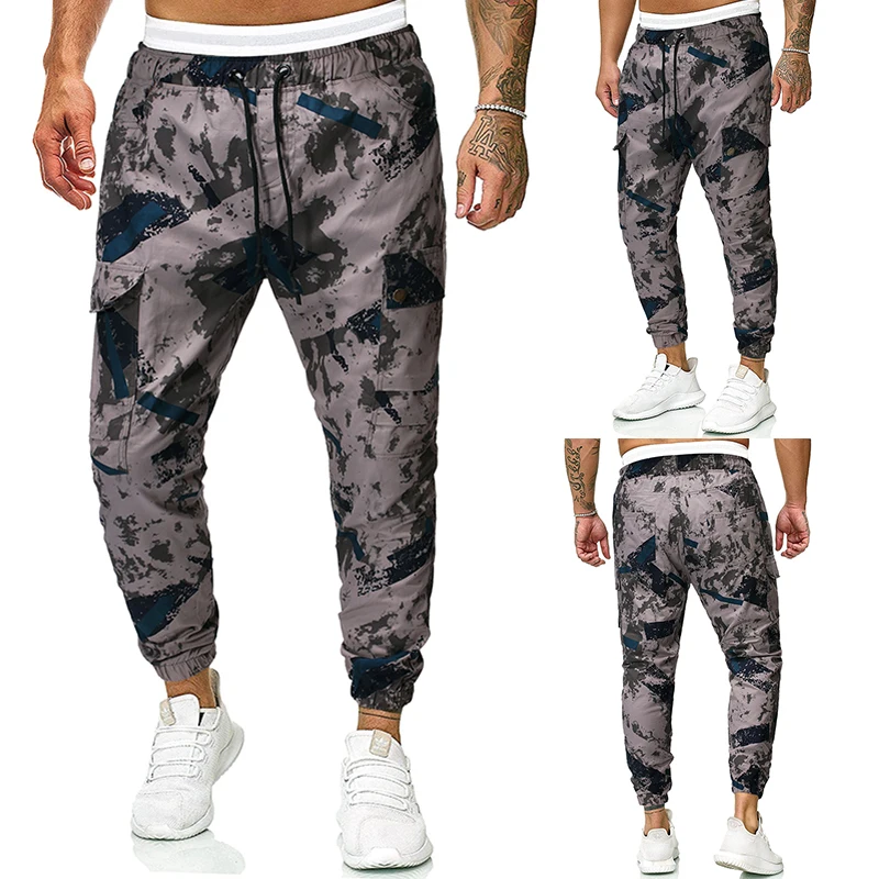 

Fashion New Cargo Pants High Quality Men's Contrast Camouflage Overalls Men Joggers Mens Clothing