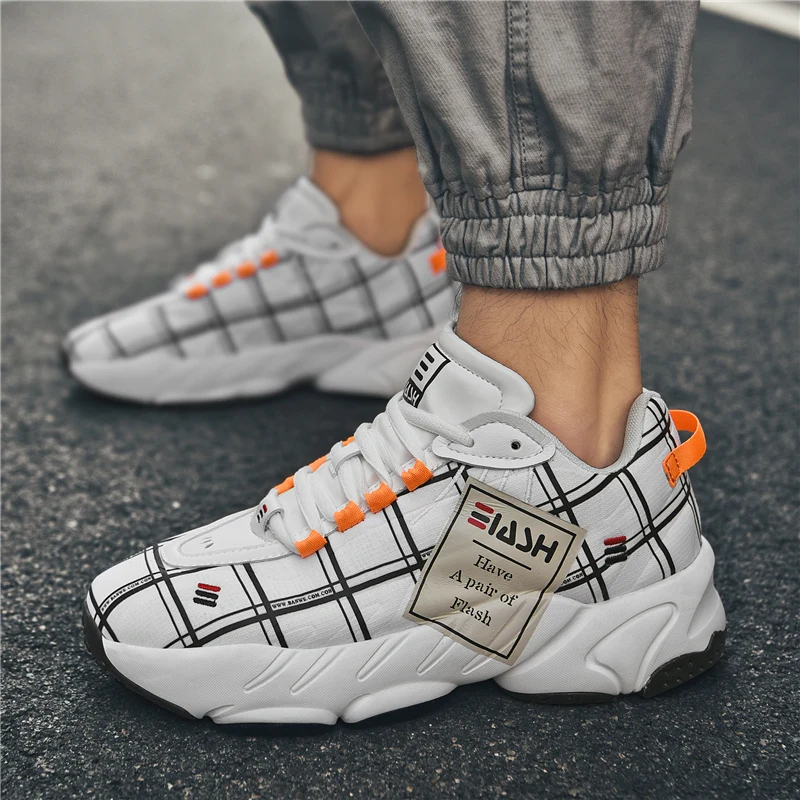 

Chunky Sneakers Men Genuine Cow Leather Cross-Tied Retro Platform Wedge Fashion Shoes Mixed Colors Handmade