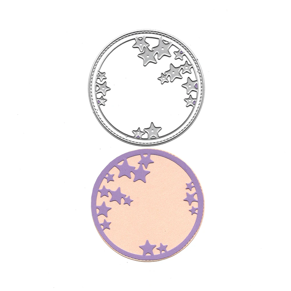 

Stars Circle Metal Cutting Dies Scrapbooking Embossing Folders for Card Making Craft DIY Clear Stamps and Slimline Die Cut