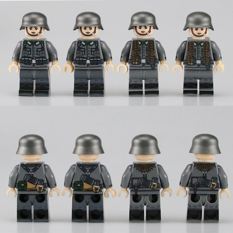  WW2 Military German 50.KFZ.251 armored vehicle Building Blocks German army Figures Machine gunner w