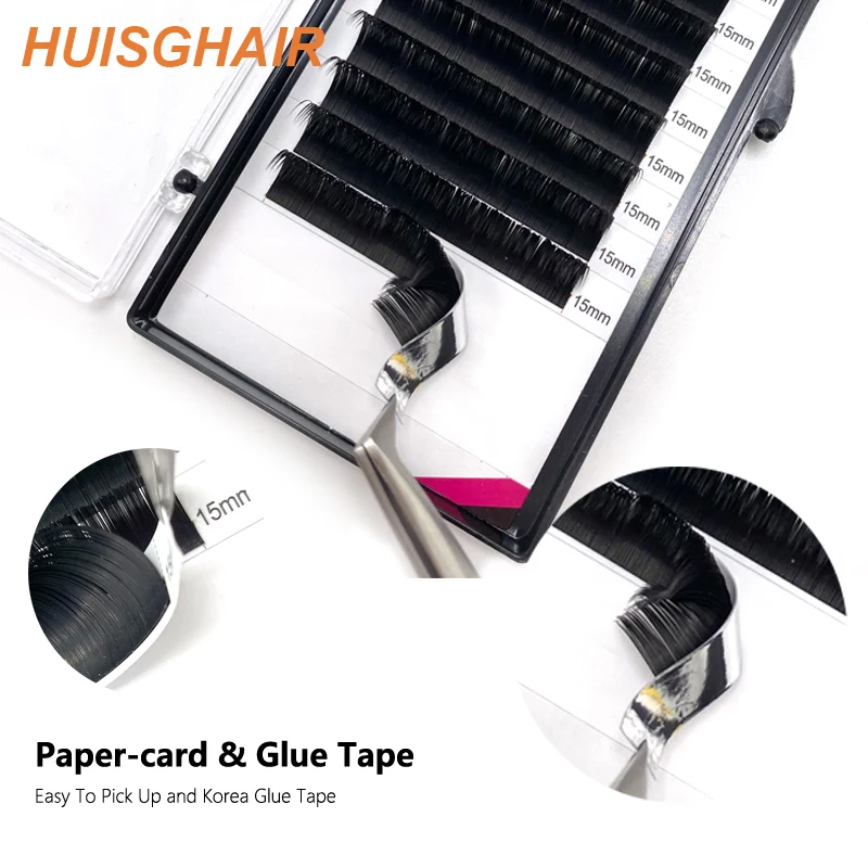 HUISGHAIR, 12 рядов, искусственные норковые Индивидуальные ресницы, ресницы, maquiagem cilios для профессионалов, мягкие норковые ресницы для наращивания