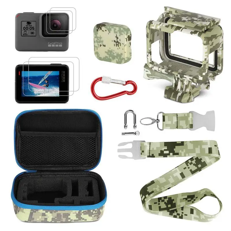 

Camera Accessories Kits,Portable Action Camera Accessory Kit with Camouflage for GoPro Hero 5/Hero 6/Hero, Storage Bag, Lens Cap