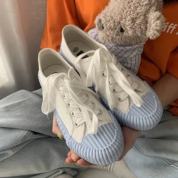 

Women Flat 2020 Woman Sneakers Vulcanized Breathable Women's Lace Up Canvas Shoes Summer Ladies Retro Fashion Casual Female Shoe