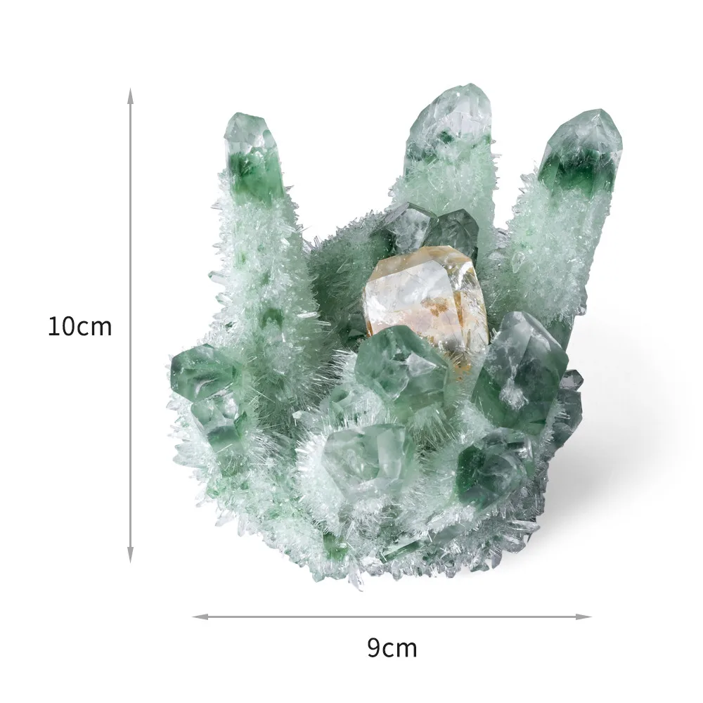 1PC Crystal Clusters 550-600 г натуральный кристалл кварца кластера зеленое приведение, Фантом Рейки Исцеление образец камень и Кристалл минеральное украшение - Цвет: 1PC Crystal Clusters