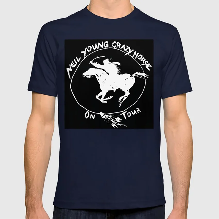 Neil young crazy horse on tour черная футболка с азотом neil young