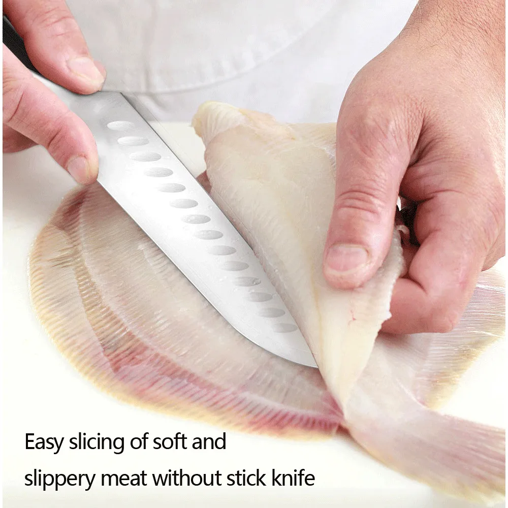 COOBNESS, набор профессиональных поварских ножей, нож для очистки хлеба, Santoku, ножи для нарезки мяса, рыбы, овощей, кухонный нож
