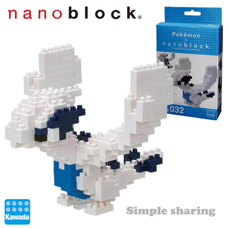 Nanoblock Покемон Пикачу NBPM_032 LUGIA 210 шт Аниме Мультфильм алмаз мини микро строительные