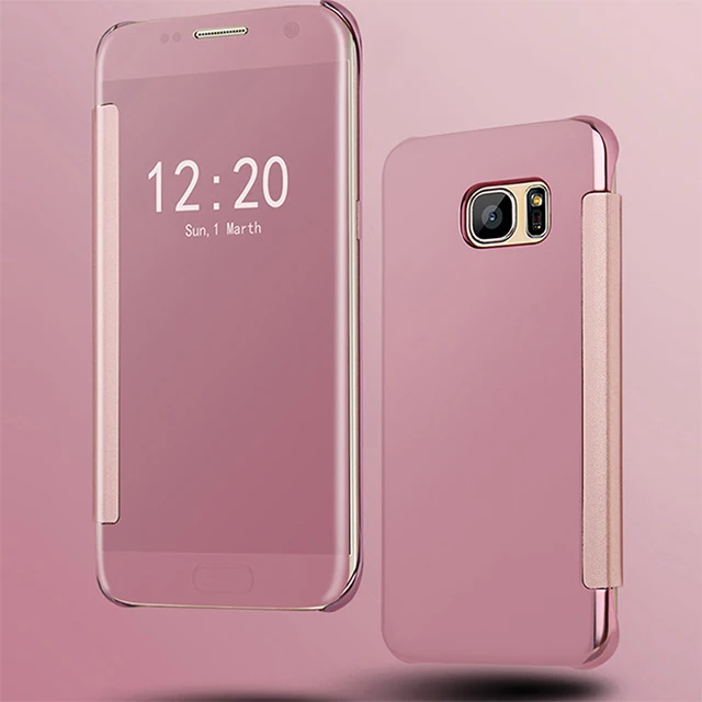Прозрачный зеркальный флип-чехол для samsung Galaxy S5 S 5 V Galaxy YS5 samsung SV I9600 SM G900 G900F G900i SM-G900F чехол для телефона - Цвет: Pink