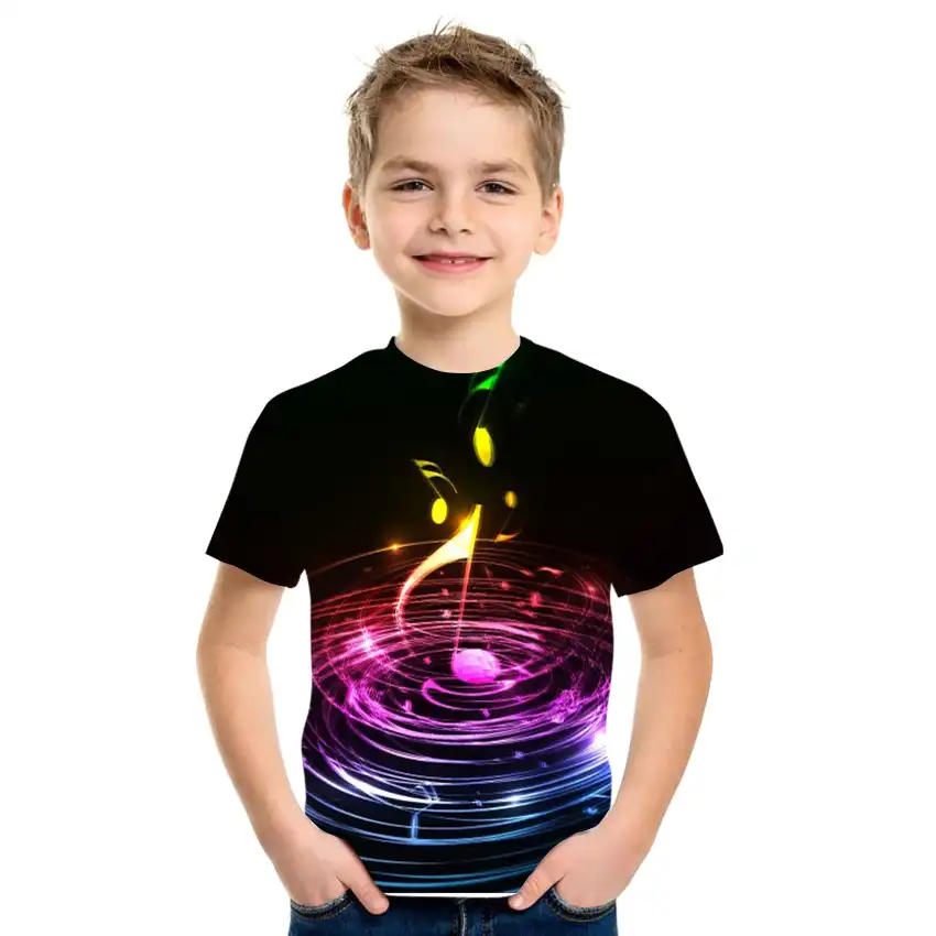 Arshiner Jungen Mädchen T-Shirt 3D Gedrucktes Sommer Kurzarm Kinder Casual Tops T-Shirt 6-14 Jahre 