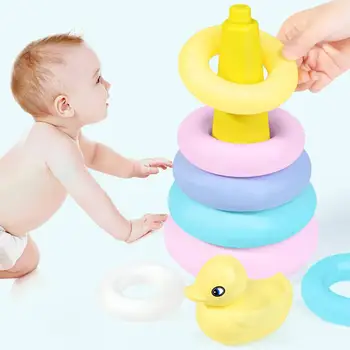 

игрушки для детей kids toys 9 Multi Tower Stacking Macaroon Rings Children Intelligence Educational Toy