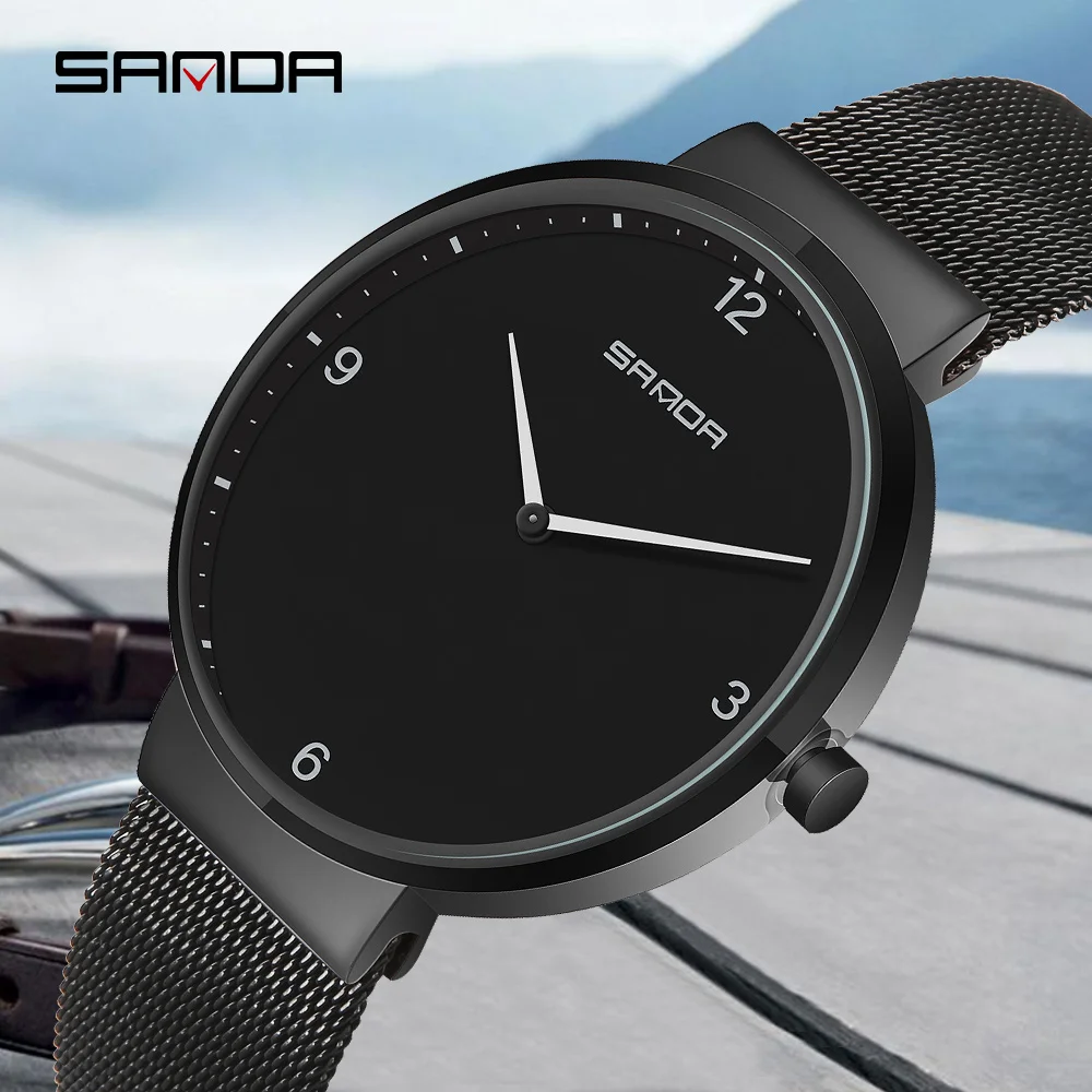 HOT SALE  SANDA Top Brand Fashion Casual Couple Watch Delicate Milan Mesh Belt Premium Quartz Movement Life W