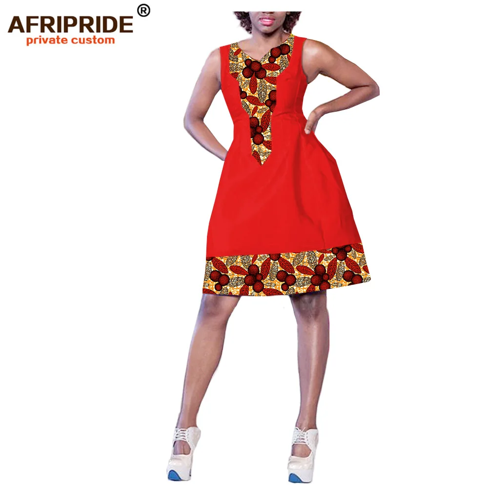 Африканские женские платья AFRIPRIDE индивидуальный заказ без рукавов длиной до