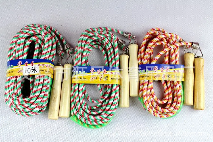

Bag Rough 10 M Collective Groups Jump Rope Wooden Handle Students Multi-seat Cotton Rope