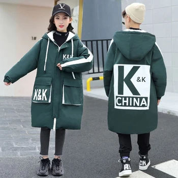 

Children's Clothing Teenagers Coats Jacket Boys Winter Clothes Down Coat Long Parka Hooded Black Children's Coat For Boy Thick