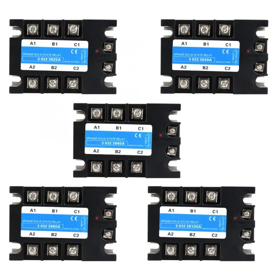 40A AC трехфазное твердотельное реле SSR 80-250V AC вход 25A/40A/60A/80A/100A твердотельное реле для станков с ЧПУ