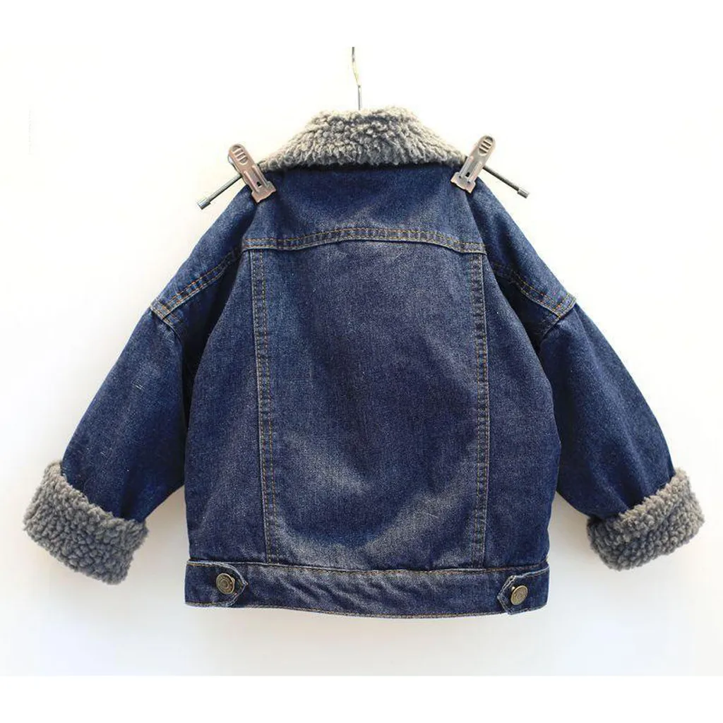 Denim Jacket For Baby Toddler Kids Denim Coats Children's Autumn And Winter Coat Solid Fashion Clothes veste enfant garcon
