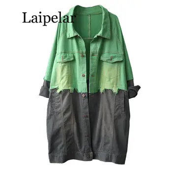 

Top Sales Streetwear Patchwork denim Coat High Quality 2020 Womens casual spring jackets