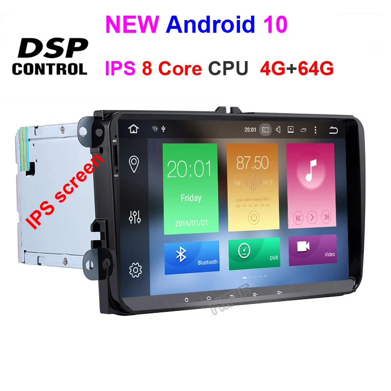 4G RAM 64G ROM DSP 2 din 9 ''Android 10 4G ram автомобильное радио стерео gps Navi для VW Passat B6 CC Polo GOLF 5 6 Touran Jetta Tiguan Magotan Seat - Цвет: 4G RAM 64G ROM DSP