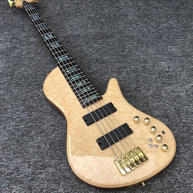 

2019 High quality electric bass guitar,5 string bass guitar,Maple hats body,natural color,free shipping