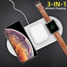 3 в 1 Быстрое беспроводное зарядное устройство для Iphone X XS Max XR samsung S9 S8 Qi Беспроводная зарядная подставка для Airpods Apple Watch 4 3 2 IWatch