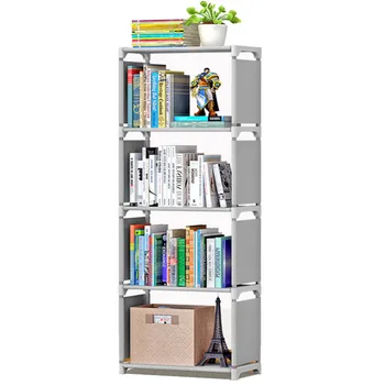 

Metal Bookshelf Floor Standing Corner Closet Assemble Simple Bookcase Home Furniture Book Stand Sundries Organizer Display Shelf