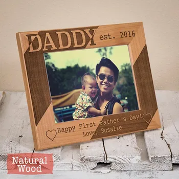 

Personalised Dad and baby Picture frame, Fathers Day photo Frames, Gift for New Parents New Daddy, First Fathers Day gifts idea