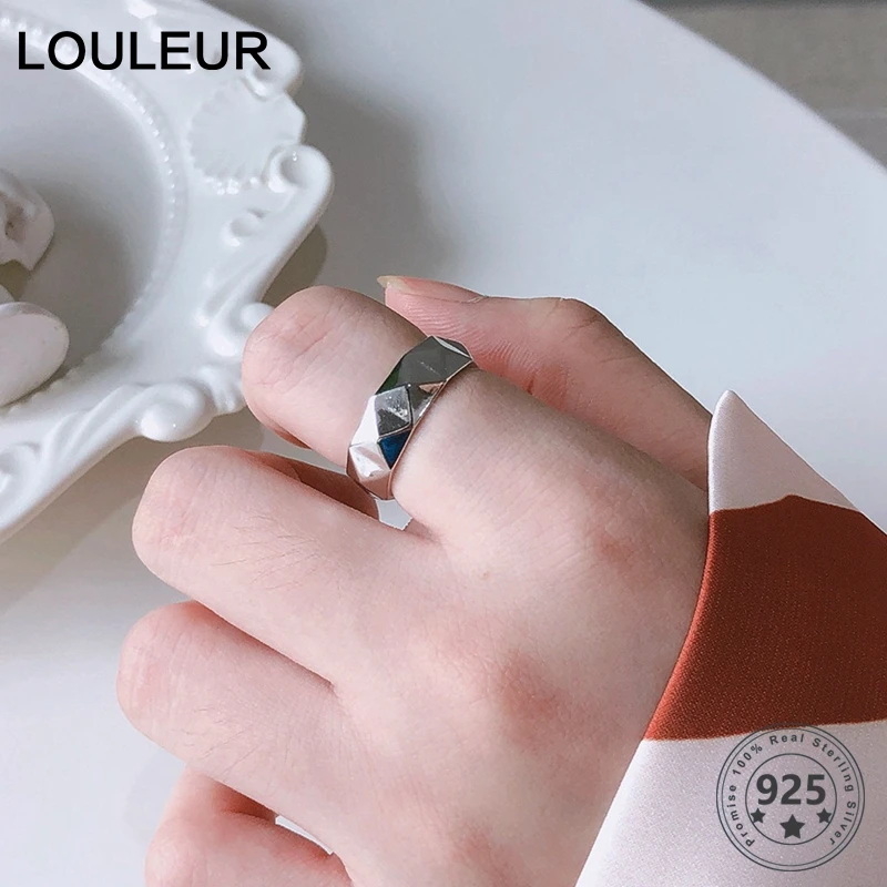 LouLeur настоящее 925 пробы серебро минималистичные кольца Япония Корея стиль алмаз