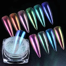 0,2 г Holo Aurora зеркальный блеск для дизайна ногтей хромированная пудра Волшебная Русалка неоновый Маникюр пигмент пыль украшение для ногтей блестки JC01-12