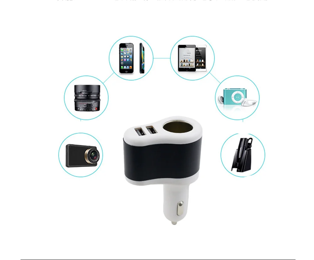 3.1A зарядное устройство для автомобиля с двумя портами USB 12 24V прикуривателя сокет