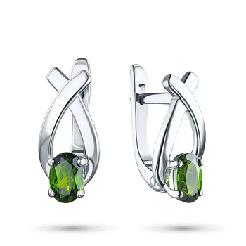 

Earrings made of silver with chrome diopside e0605sg07191400