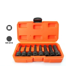 8 шт сплайн гнездо адаптера 12 заостренных винтов ударная головка бит M5 M6 M8 M10 M12 M14 M16 M18 Хромомолибденовая сталь CR-MO 1/" привод