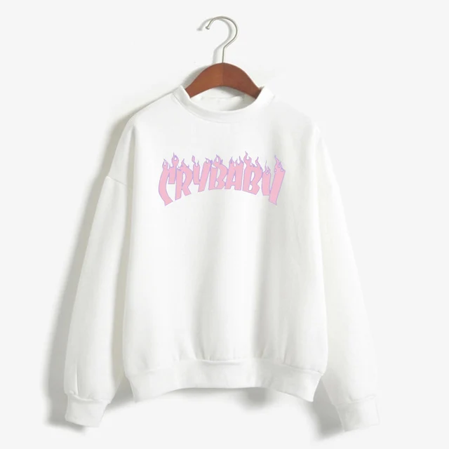 Womens Sweatshirt Cry Baby Hoodie Women Funny Kawaii Pink Sweatshirt Long Sleeve Pullovers Warm Coats Harajuku Streetwear 2