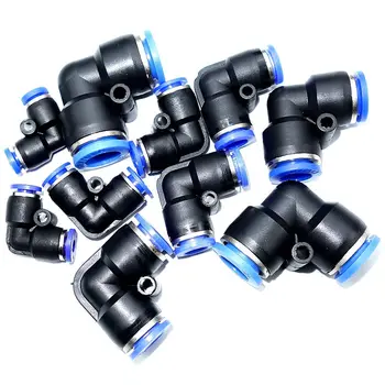 

4mm 6mm 8mm 10mm 12mm Tube OD 90 Degree Equal Union Elbow Air Pneumatic Push In Connector Quick Connection Fitting