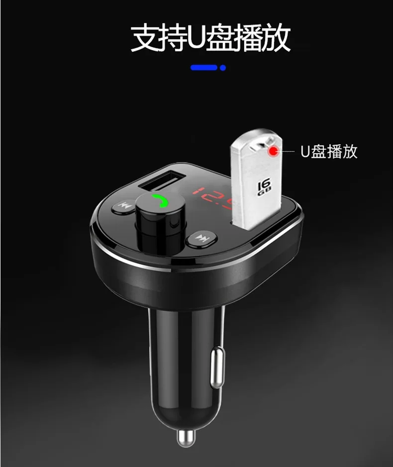 Fm-передатчик Aux модулятор Bluetooth Handsfree автомобильный комплект автомобильный аудио mp3-плеер с 3.1A 4.8A Быстрая зарядка двойной USB Автомобильное зарядное устройство