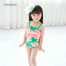 Купальный костюм зеленого цвета для девочек от 2 до 8 лет, детский цельный купальный костюм, детский купальный костюм Детская летняя одежда для купания пляжная одежда для маленьких девочек