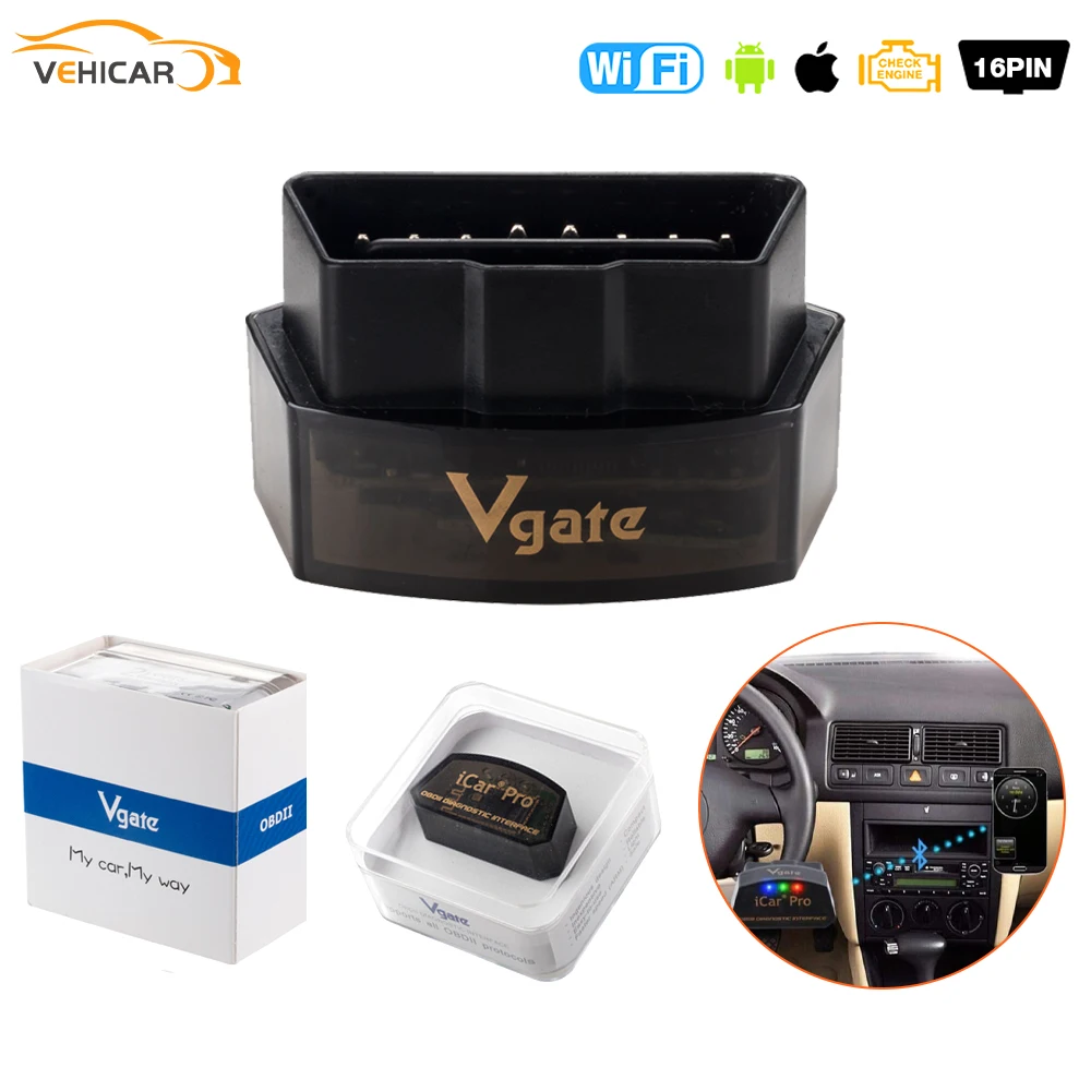 

VEHICAR Vgate iCar Pro OBD2 Bluetooth 4.0 Fault Code Reader Scanner Car Check Engine Light For iOS/Android