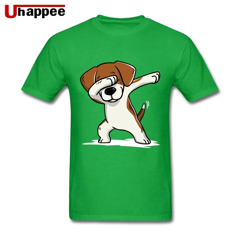 Забавный Джексон поза забавная собачка Beagle рубашка мужская брендовая Рубашка Пара изготовление на заказ футболки короткий рукав полный хлопок o-образным вырезом рубашка - Цвет: Зеленый