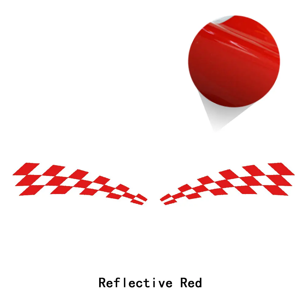 reflective red 2 предмета черно-белый флаг Стайлинг автомобиля двери боковые полосы Стикеры тела наклейка для MINI Cooper S F55 5 двери JCW один аксессуары - Название цвета: reflective red