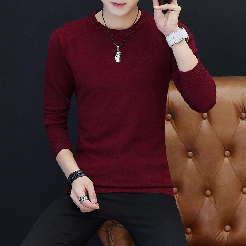 

2019 Sweater Men Casual V-Neck Pullover Men Autumn Slim Fit Long Sleeve Shirt Mens Sweaters Knitted Cashmere Wool Pull Homme