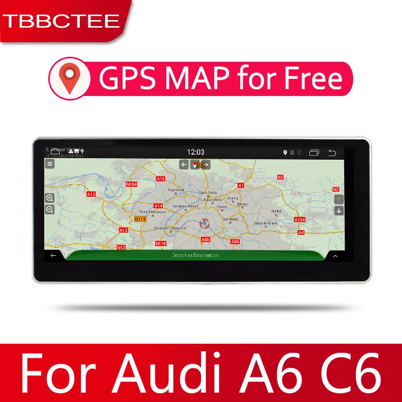 Excellent Car Android System 1080P IPS LCD Screen For Audi A6 A6L C6 2004~2011 Car Radio Player GPS Navigation BT WiFi AUX 3