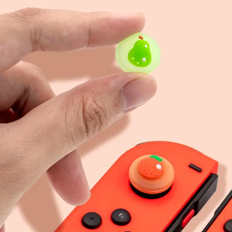 

4 Pcs Fruit Themed Thumb Grip Cap for Switch Lite Stereo Silicone Rocker Cap JoyCon Handle Case Shell Switch Accessories