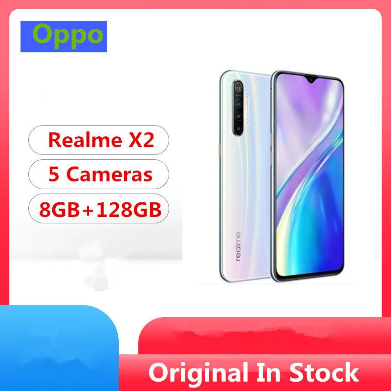 Мобильный телефон Oppo Realme X2 Snapdragon 730G Android 9,0 6," Super Amoled 8 ГБ ОЗУ 128 Гб ПЗУ МП 30 Вт Зарядное устройство NFC