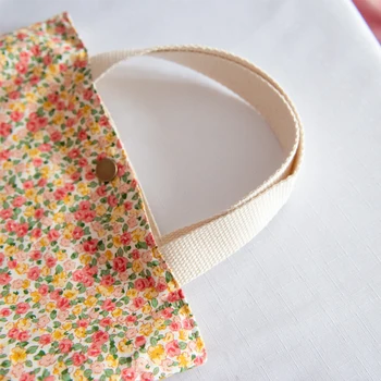 

Portable Insulated Canvas Lunch Bag Simple Canvas Handbags Women Floral Printed Shopping Totes Lunch Storage Bags