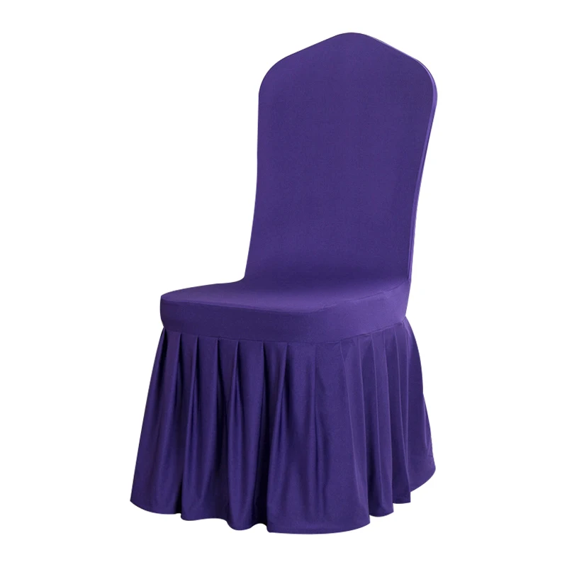

Chair Covers Solid Color Covers For Chairs With Backrest Pleated Elastic Dining Chair Covers CH47101