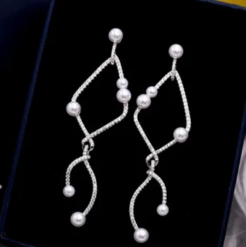 

chaming Crystal diamond jewelry stone pearl lady's earings 29