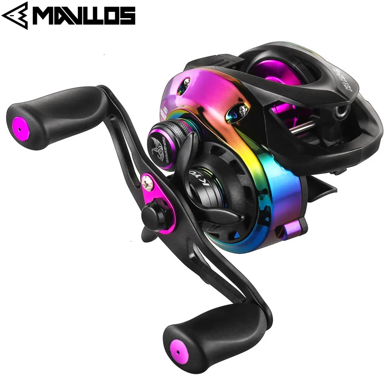 

Mavllos Baitcasting Fishing Reel Left Right Hand NMB Bearing Short Axle Metal Spool Low Profile Winter Fishing Baitcasting Reel