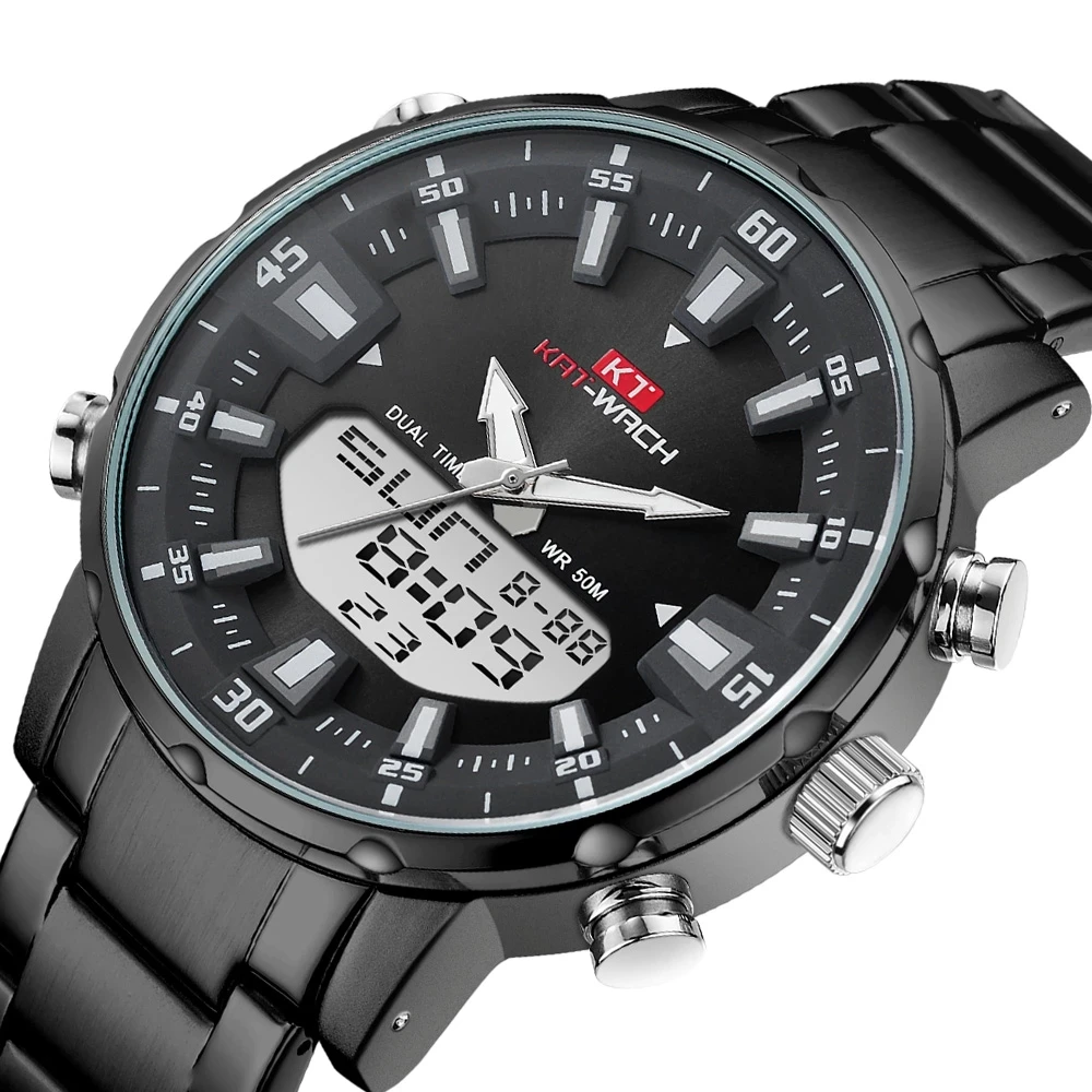 KAT-WACH Watch Male 2021 Sports Digital Watches Men Waterproof Steel Military Quartz Watch For Men Wristwatch Relogio Masculino 1