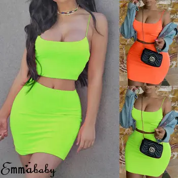 

Two piece set Evening Party Club Clubwear Women Sexy Bodycon Crop Top Mini Skirt Set Ladies Stretch Hollow suit 2pcs Streetwear