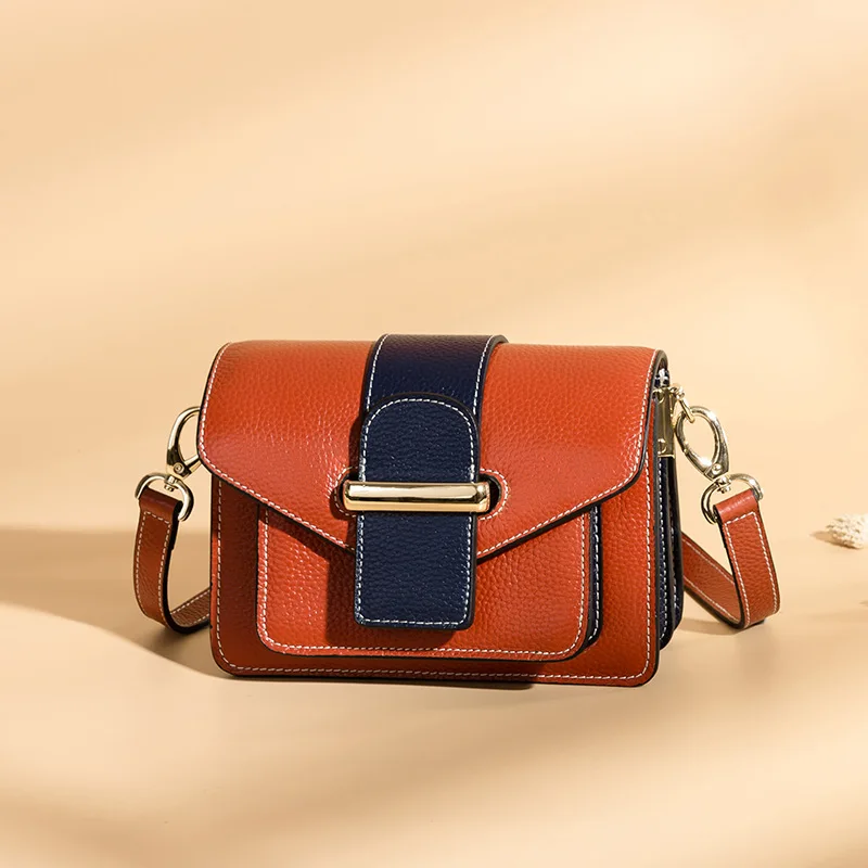 

Bag Women's New Mini Small Square Bag Top Layer Cowhide Bag Women's Leather Fashion Messenger Shoulder Bag